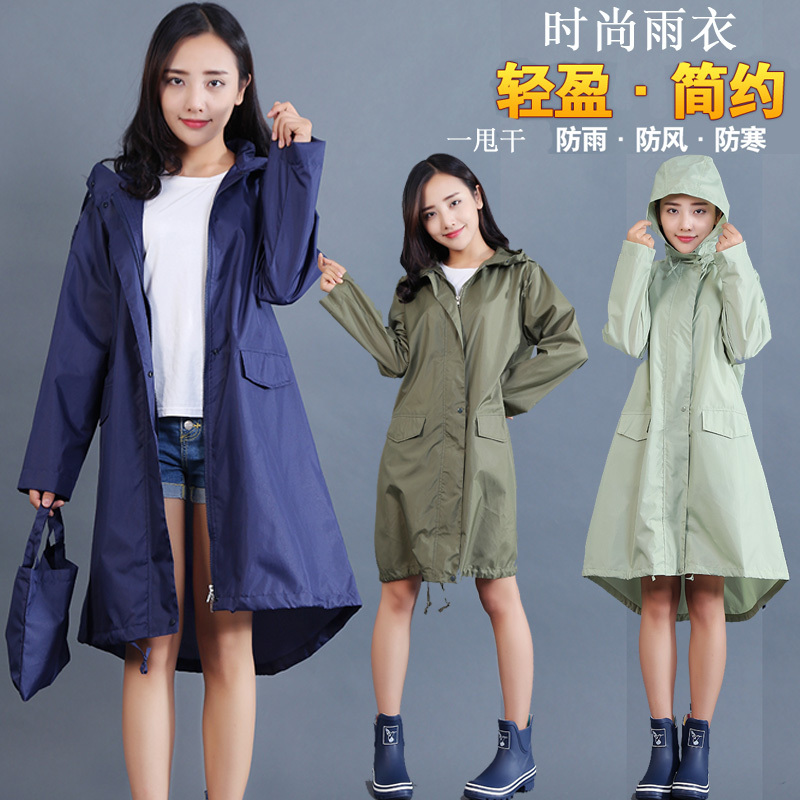 Raincoat for Women, Adult, Korean Fashion, Long Hiking Poncho, Travel Jacket, Lightweight, Cute, Waterproof, Windbreaker Style, Portable