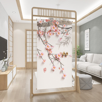 New Chinese style screen partition Living room study tea room Hotel zen solid wood custom Feng Shui decoration block seat screen