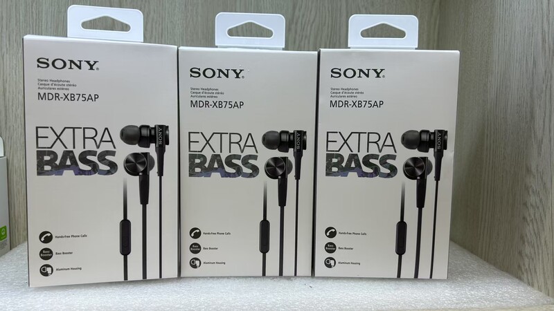 Suitable for Sony Mdr-Xb75Ap Headphones, Aluminum Alloy Shell In-Ear Wired Earphones with In-Line Control for Mobile Phone Calls