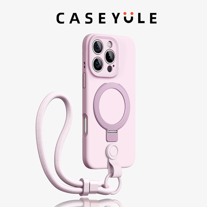 New Model Suitable for iPhone 17 Pro Max Phone Case, 16 Magnetic Stand with Lanyard, Apple 15 Pro Liquid Silicone Full Coverage Anti-Drop, 14 Plus Simple and Stylish, 13 Magsafe Solid Color High-End