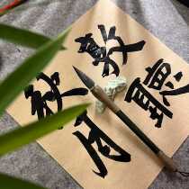 Qingzhu-evaluation style brush with Chinese characters Fu and couplets in regular script brush and hair brush in official script running script regular script and seal script