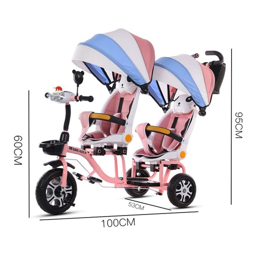 Детская тележка для близнецов, трехколесный велосипед с сидением, 1-6 лет