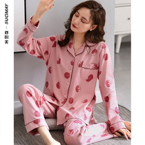 Pajamas ladies autumn spring and autumn cotton long sleeves 2022 new cotton home wear casual style sweet set