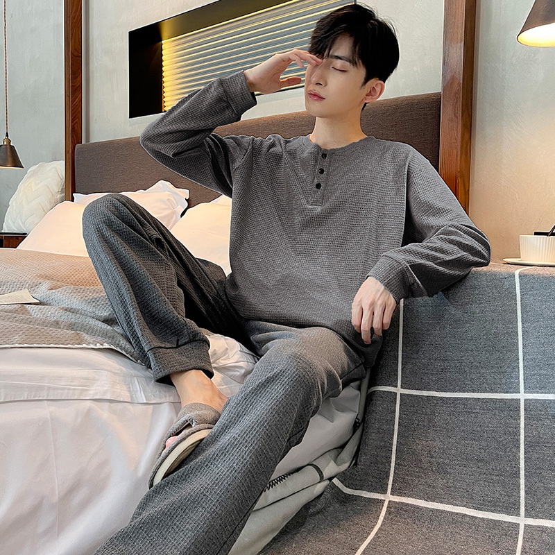 Can Be Worn Outside, Pure Cotton Pajamas for Men, Spring 2025 New Long-Sleeved Suit, Men's Autumn and Winter Home Wear, Men's Spring and Autumn Style Can Be Worn Outside, Pure Cotton Pajamas for Men, Spring 2025 New Long-Sleeved Suit, Men's Autumn and Winter Home Wear, Men's Spring and Autumn Style