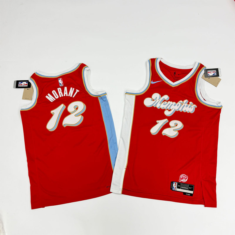 Nike Nba Morant No. 12 Grizzlies Christmas Retro 50Th Anniversary Sports Casual Jersey Fq4347-658 Nike Nba Morant No. 12 Grizzlies Christmas Retro 50Th Anniversary Sports Casual Jersey Fq4347-658