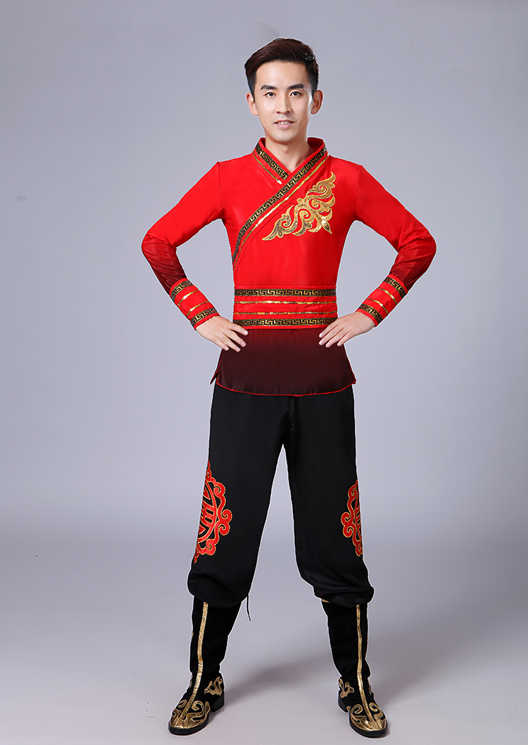Trang phục trống mới, nam người lớn, phong cách Trung Quốc, múa dân gian, múa rồng, trống sư tử, quần áo Yangko đích thực đồ bộ vải đũi