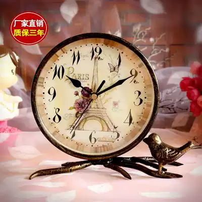 Creative wrought iron decoration clock silent living room bedroom desk clock ornaments metal clock table clock
