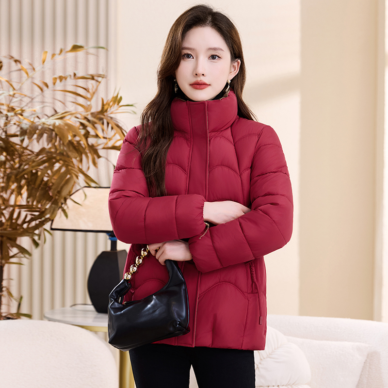 Middle-Aged Mother's Short down Cotton Jacket, New Winter Style, Small Size, Stand Collar, Cold-Proof, Warm, Thickened Cotton Coat
