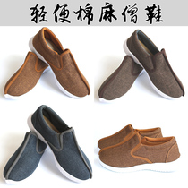 Summer breathable cotton and hemp comfortable soft bottom thick bottom Arhat monk shoes Women lightweight mens shoes Nun monk shoes