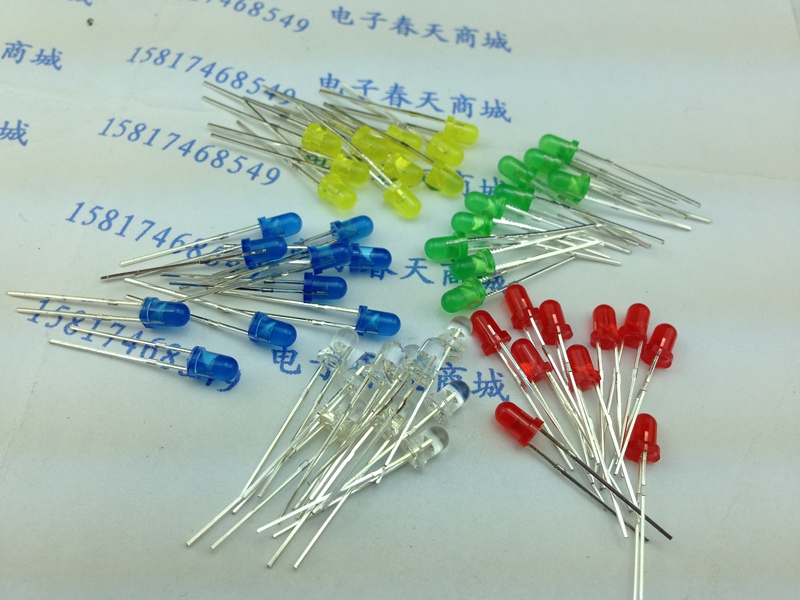 3mm Led Lights, 5 Types, 20 Pieces Each, Light-Emitting Diode Led Component Pack, Red, Green, Yellow, Blue, White 3mm Led Lights, 5 Types, 20 Pieces Each, Light-Emitting Diode Led Component Pack, Red, Green, Yellow, Blue, White