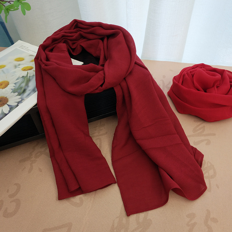 Burgundy Scarf for Women, Summer 2026 New Style, Neck Protection, Artistic Versatile Neckerchief, Long Solid Color Decorative Scarf Burgundy Scarf for Women, Summer 2026 New Style, Neck Protection, Artistic Versatile Neckerchief, Long Solid Color Decorative Scarf