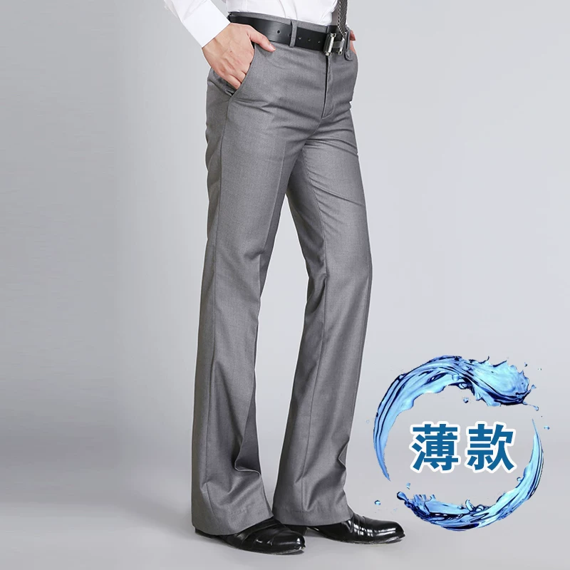Ретро-осень эластичные расклешенные брюки, оверсайз, slim fit, свободный крой