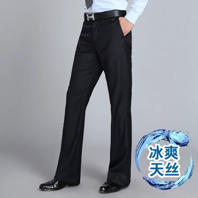 Ретро-осень эластичные расклешенные брюки, оверсайз, slim fit, свободный крой
