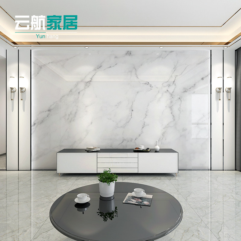 Simple modern jazz white marble pattern integrated wall panels Living room bedroom background wall decoration board bamboo wood fibreboard