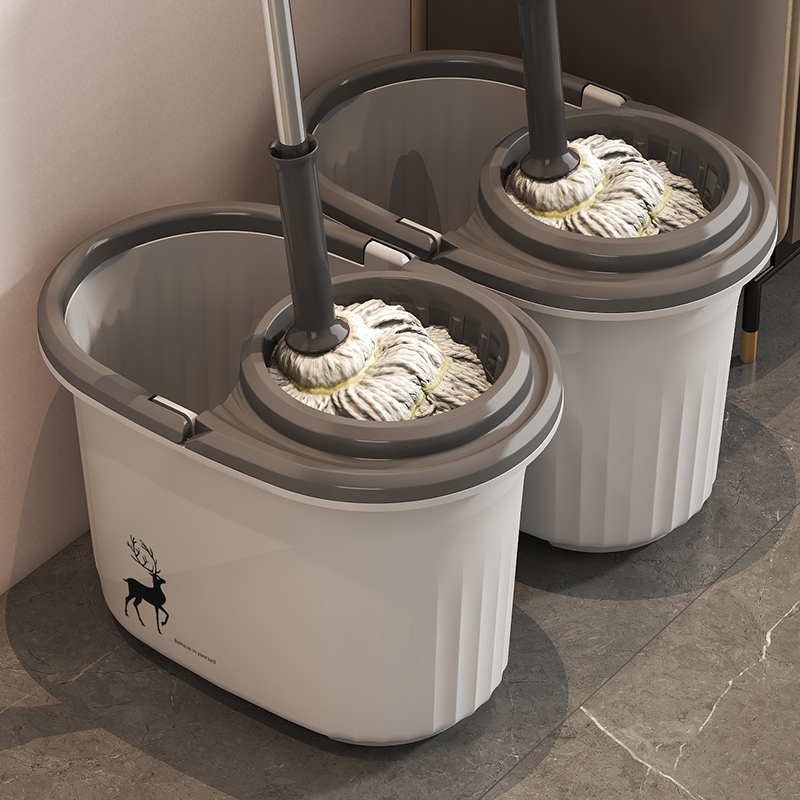 Mop Bucket for Home Use, Light Luxury Rectangular Design with Wheels, Large Capacity Water Squeezing Bucket