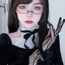 Flowers married Lolita lace gloves Sexy black mesh yarn Thin Lace Bridal Bride Retro Qipao Brie Girl Photographed