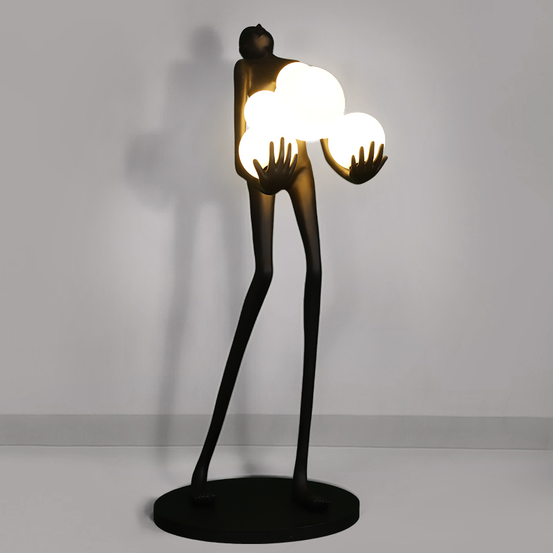 Artistic Humanoid Creative Floor Lamp Abstract Sculpture Ornaments Gorilla Lion Creative Design Decorative Lamps