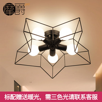 Simple creative five-pointed star lighting modern personality bedroom led ceiling lamp girl room living room dining room lamps