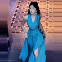 【Синий без рукавов 53852】