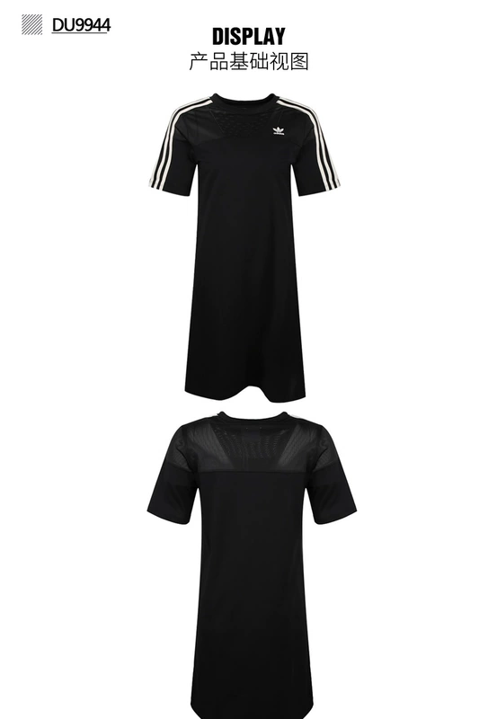 Adidas clover Women 2019 hè mới thể thao mỏng dài T cổ tròn ăn mặc giản dị DU9944 - Trang phục thể thao