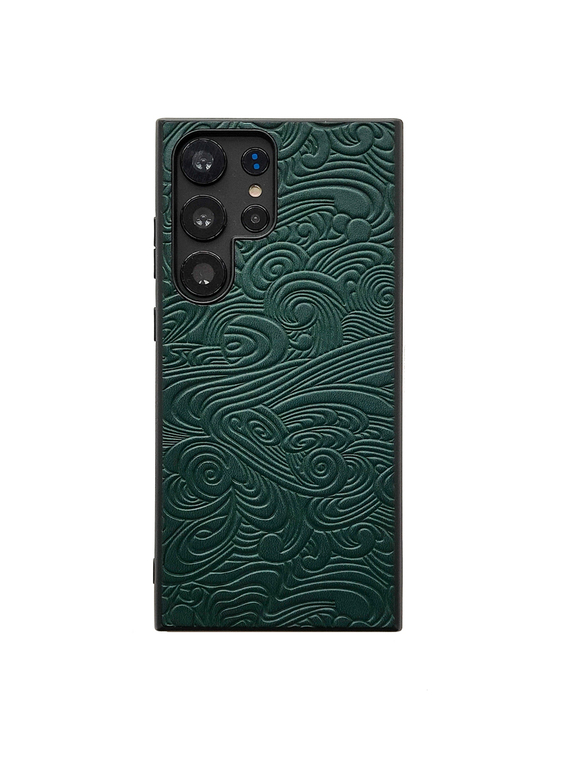 Embossed Premium WAVE Genuine Leather S24, S24 Plus, S24 Ultra, S23, S23 Plus, S23 Ultra, S22, S22 Plus, S22 Ultra, Note 20