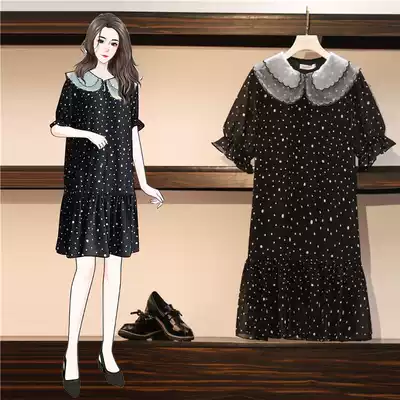 Maternity dress summer dress dress fashion Korean college summer loose big size thin doll collar summer skirt