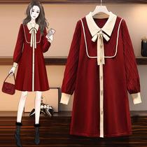 Pregnant Woman Autumn Clothing Dress Dress 2022 Autumn Winter New Fashion Spring Autumn Red New Year Knit Sweater Dresses
