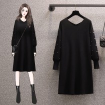 Pregnant Woman Autumn Dress Dress Dress Dress 2022 Spring Fall New Loose Big Code Cover Belly Fashion Knitted Sweater Dress Children