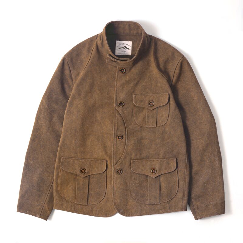 Japanese Retro Motorcycle Jacket for Men, Tough and Cool, Suitable for Spring, Autumn, and Winter, Distressed Canvas Stand-Up Collar with Multiple Pockets