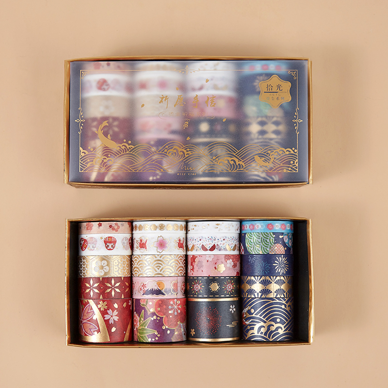 Praying Hand Letter & 20 Volumes20 volume suit Hand account Paper and tape Online red money gilding Hot silver Chinese style Ancient style Red-crowned crane cherry blossoms literature diy Lipstick decorate Stickers like a breath of fresh air Girlish heart Hand account source material