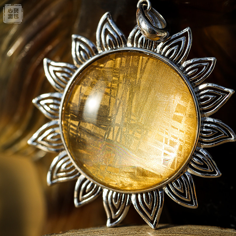 Heart Bread Large Mandela Sky Iron Nickel Iron Meteorite Pendant Ring Sunflower Necklace 24K Gold Plated