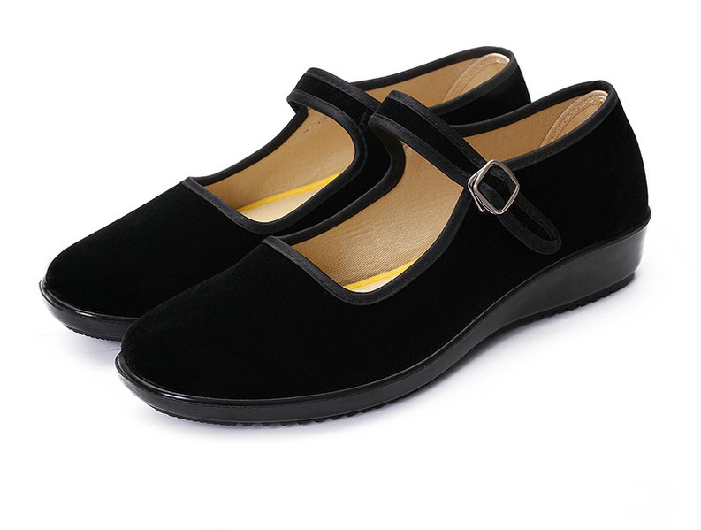 Gum State Rice Seedlings Song Appraisal Exam Dance Shoes Women High Heel Ethnic Northeast Shoots Song Tibetan Black Cloth Shoes Dance and Shoe Female Folk Dance