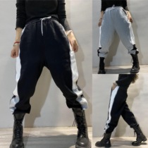 Autumn and winter 2020 new pure cotton colorblock side bar Harlem Pants Sweatpants casual leggings slim size