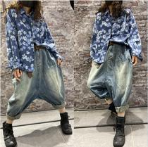 2022 Early Spring Retro Vintage Printed Denim Shirt Jacket Woman Art Fashion Suit Collar Loose Casual Lining Tide