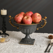 Living Room Candy Retro Tray Light Lavish Iron Art Fruit Tray European-style Monolayer Pastry Dish Cake Table Decoration Pendulum