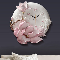 Creative clock living room wall clock art fashion wall clock New Chinese three-dimensional relief personality decoration clock mute