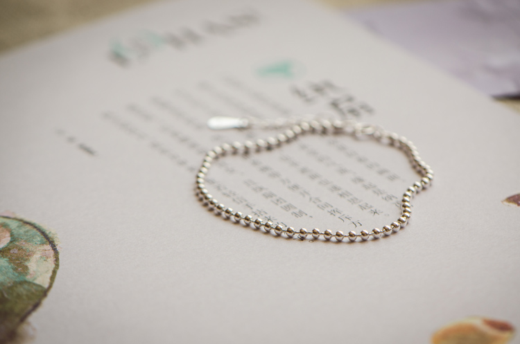 Watery Years 925 sterling bạc đơn giản và linh hoạt Khí chất thanh lịch Mini Silver Peas Bracelet hoặc vòng chân - Vòng chân lắc chân chuông