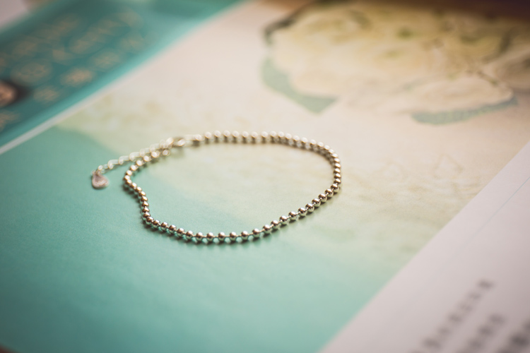 Watery Years 925 sterling bạc đơn giản và linh hoạt Khí chất thanh lịch Mini Silver Peas Bracelet hoặc vòng chân - Vòng chân lắc chân chuông
