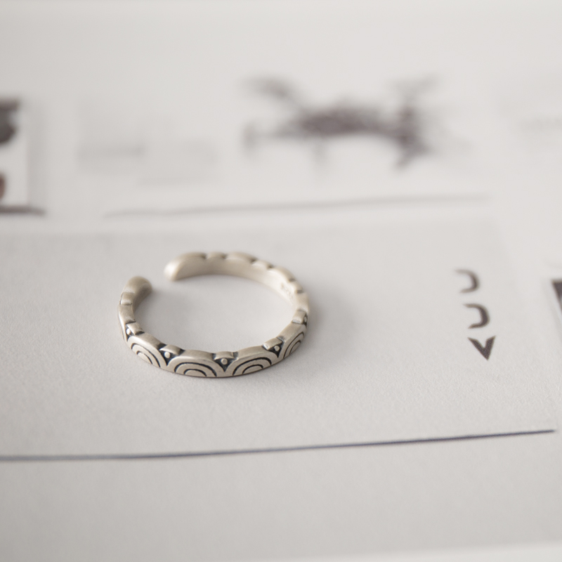 The night of spring break 925 pure silver Reguia light Xiang Yuntai silver opening ring tail ring