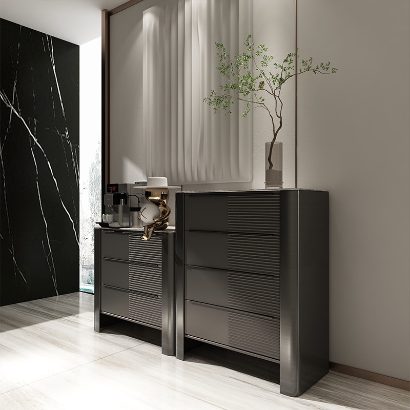 Three-drawer cabinet four-drawer cabinet combination Italian minimalist minimalist modern living room Nordic bedroom storage dining cabinet porch cabinet