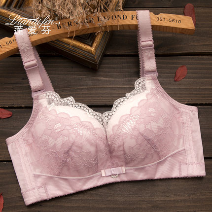 无钢圈小胸加厚超聚拢文胸舒适性感蕾丝上托调整型平胸内衣女a杯-tmall.com天猫
