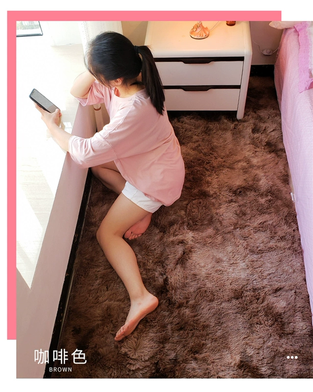 Bắc Âu gió tie-nhuộm đầu giường thảm phòng khách phòng ngủ cô gái cloakroom tròn variegated gradient mat mat - Thảm thảm lót phòng ngủ
