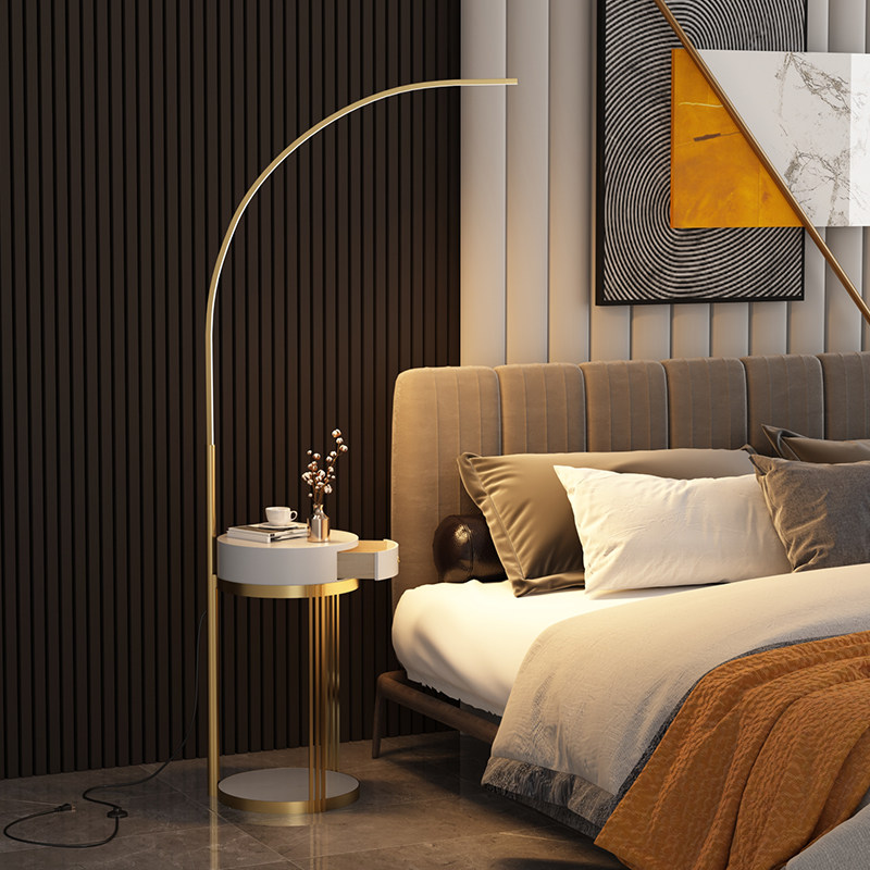 Nordic wireless charging floor lamp ins wind living room bedroom bedside coffee table minimalist light luxury LED floor lamp