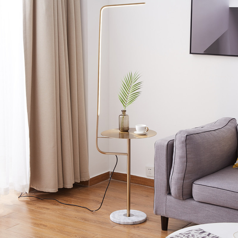 Light lavish rear modern floor lamp Nordic Lamp minimalist modern marble tea table Vertical Living room Bedroom Bedroom headlights
