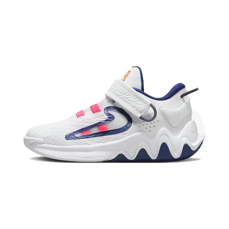 Nike Nike Lettered Kidsren's Basketball Shoes for Boys and Girls Low-Top Cushioning Velcro Sneakers Dq1942