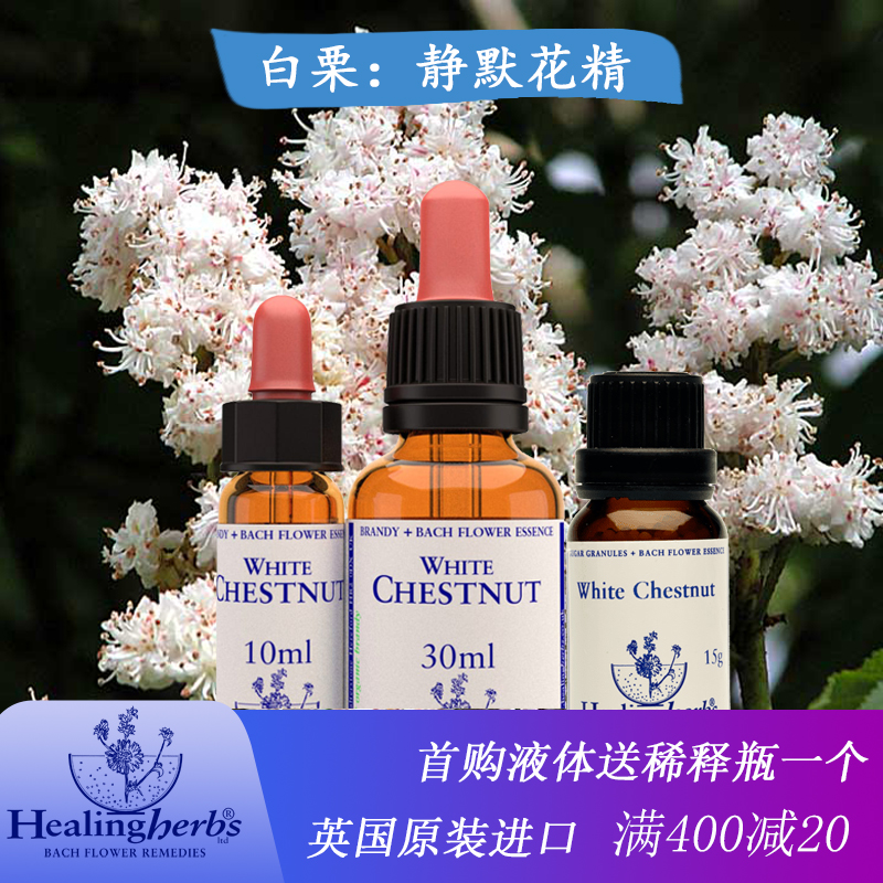 White chestnut Bach Beltroflower fine forehead Anxiety Mind stop without coming down 10ml30ml original liquid 15g granules