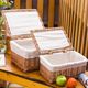 hộp bento nhựa Wicker rơm lưu trữ hộp lưu trữ hộp lưu trữ máy tính để bàn giỏ lưu trữ cản trở hộp lưu trữ các thiết bị gia dụng khác giỏ lưu trữ kệ mỹ phẩm xoay