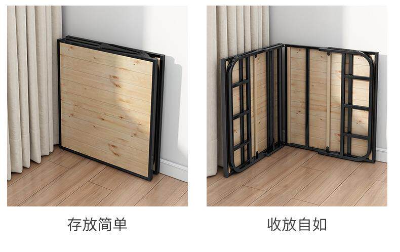 Принадлежности для шитья 折叠床单人双人1米1.2米家用出租房经济型小床简易铁架竹床硬板床 European style flower