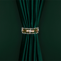  Crystal pearl curtains Fairy straps Light luxury modern alloy curtains tied with gauze curtains tied with rope ties Storage decoration