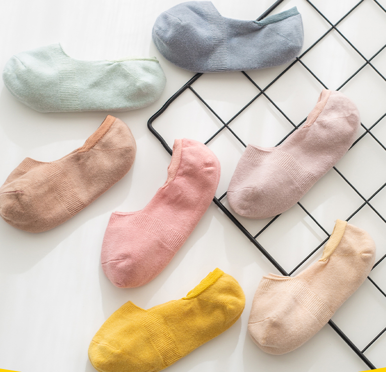 Vớ nữ vớ nữ mùa hè phần mỏng miệng nông vớ vớ Mùa hè của phụ nữ vớ silicone không trơn trượt không vớ cotton vô hình - Bít tất nữ tất nữ cổ ngắn